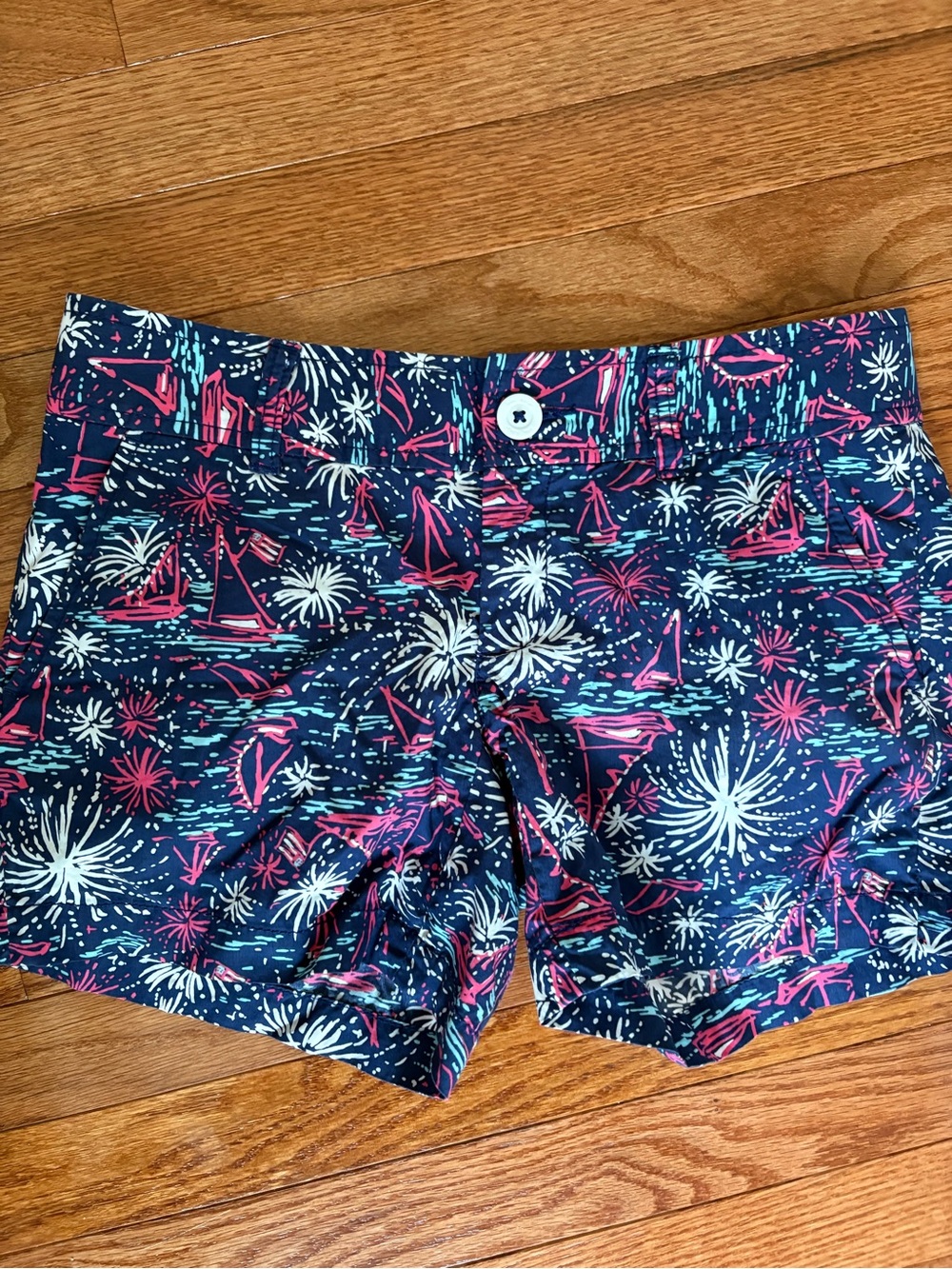 Navy Firework & Sailboat Print Callahan Shorts